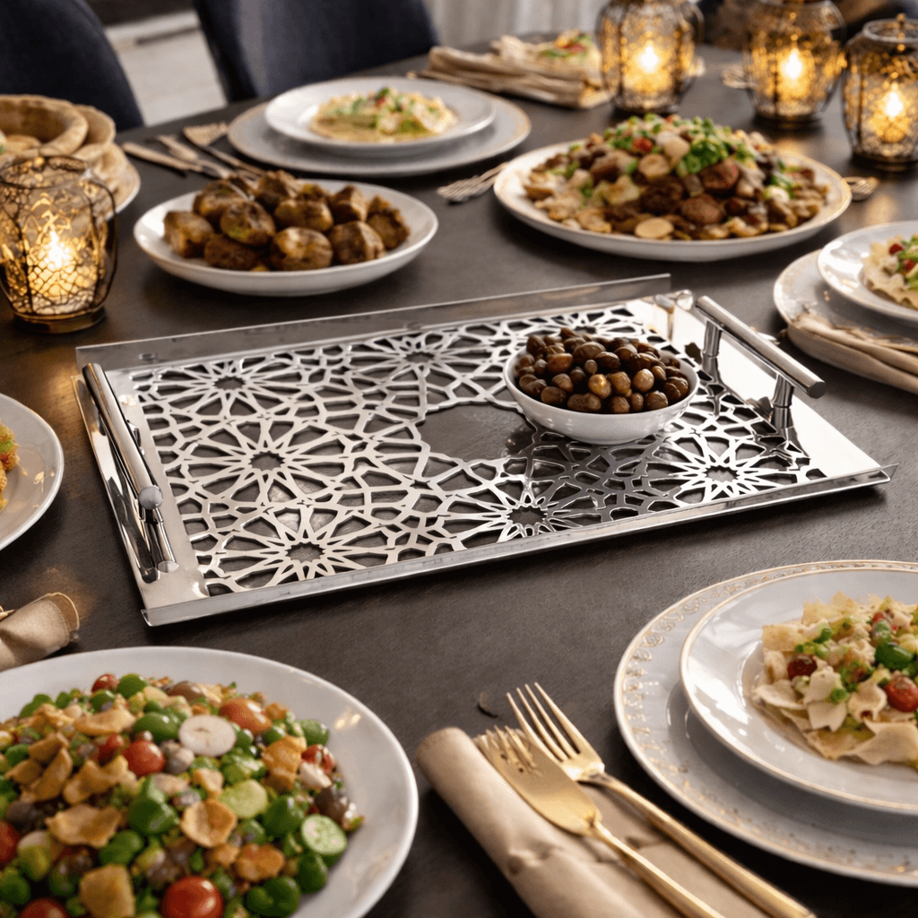 Sultané Royale™ Gold Tray With Metal Handles-SRG01