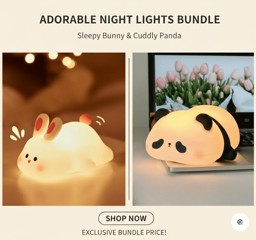 CUTE SILICON LED PANDA PLUSHY NIGHT LAMP USB RECHARGEABLE TOUCH CONTROL