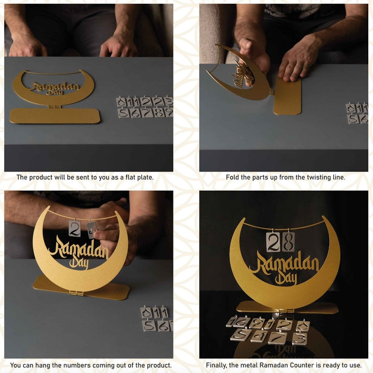 Ramadan Calendar Metal Tabletop Decor-MRC02