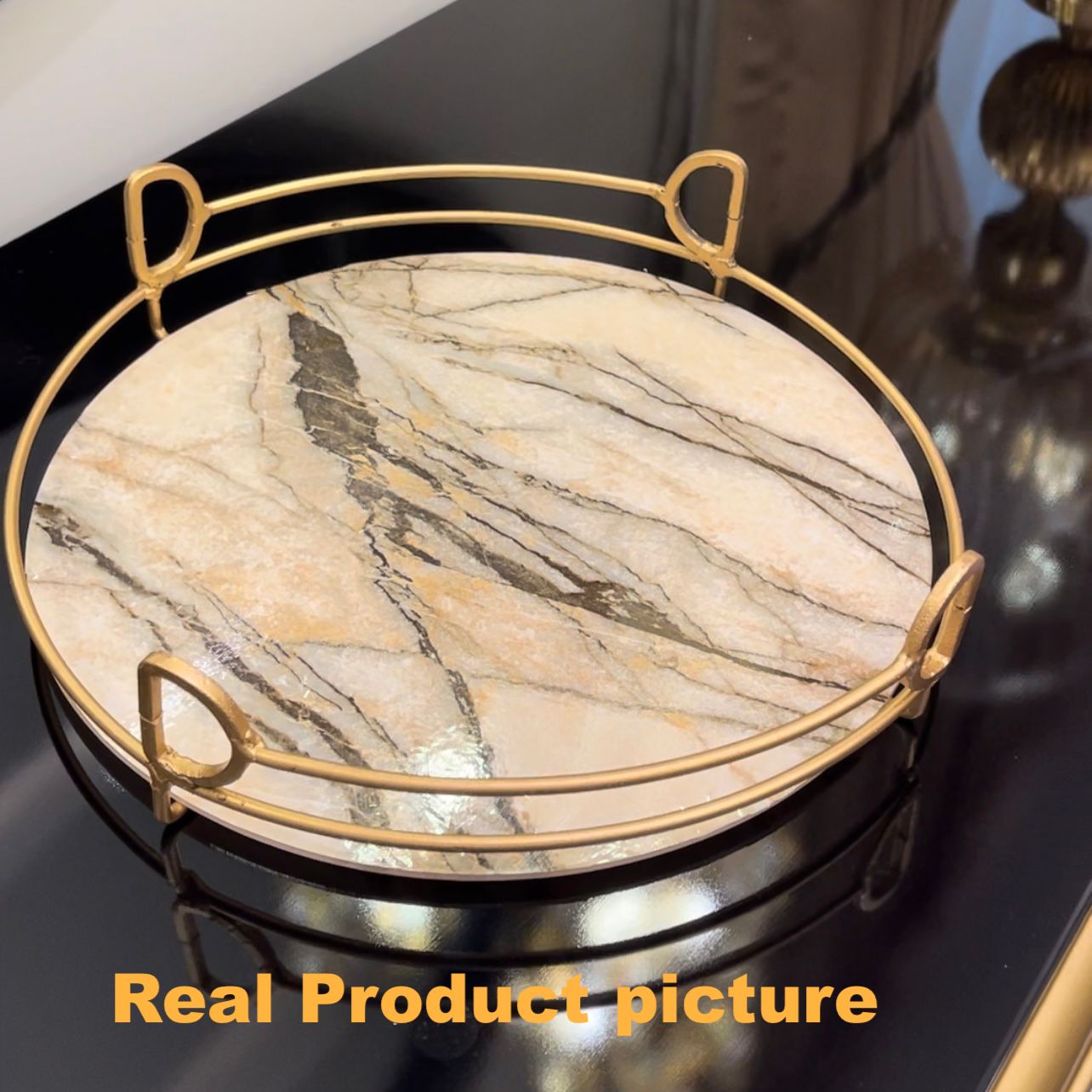 Luxury Decorative Metal Tray Round