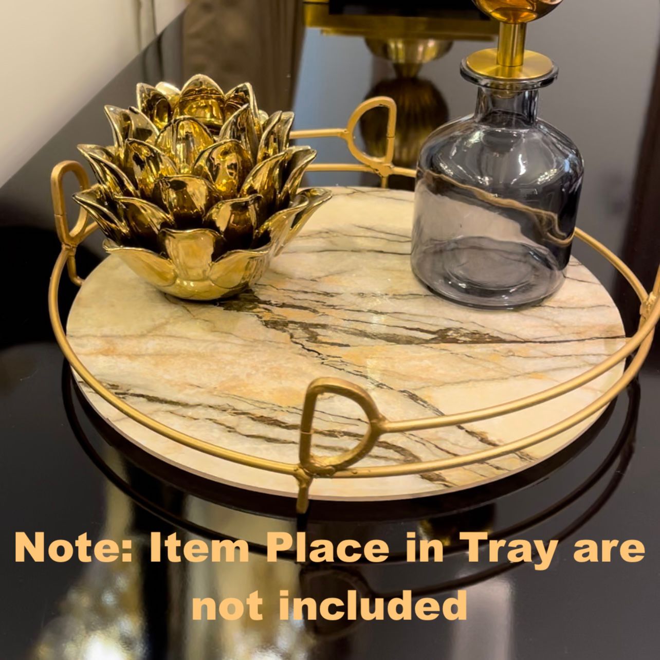 Luxury Decorative Metal Tray Round