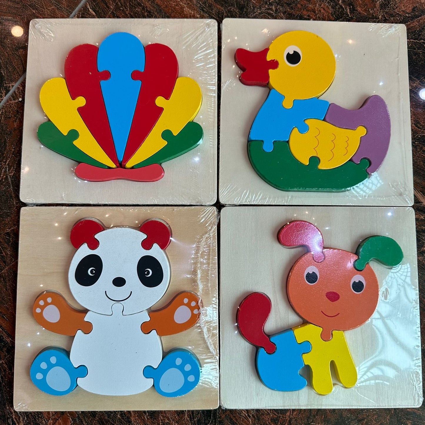 Set of 4 Puzzles for kids-Animals, Machine, Marine