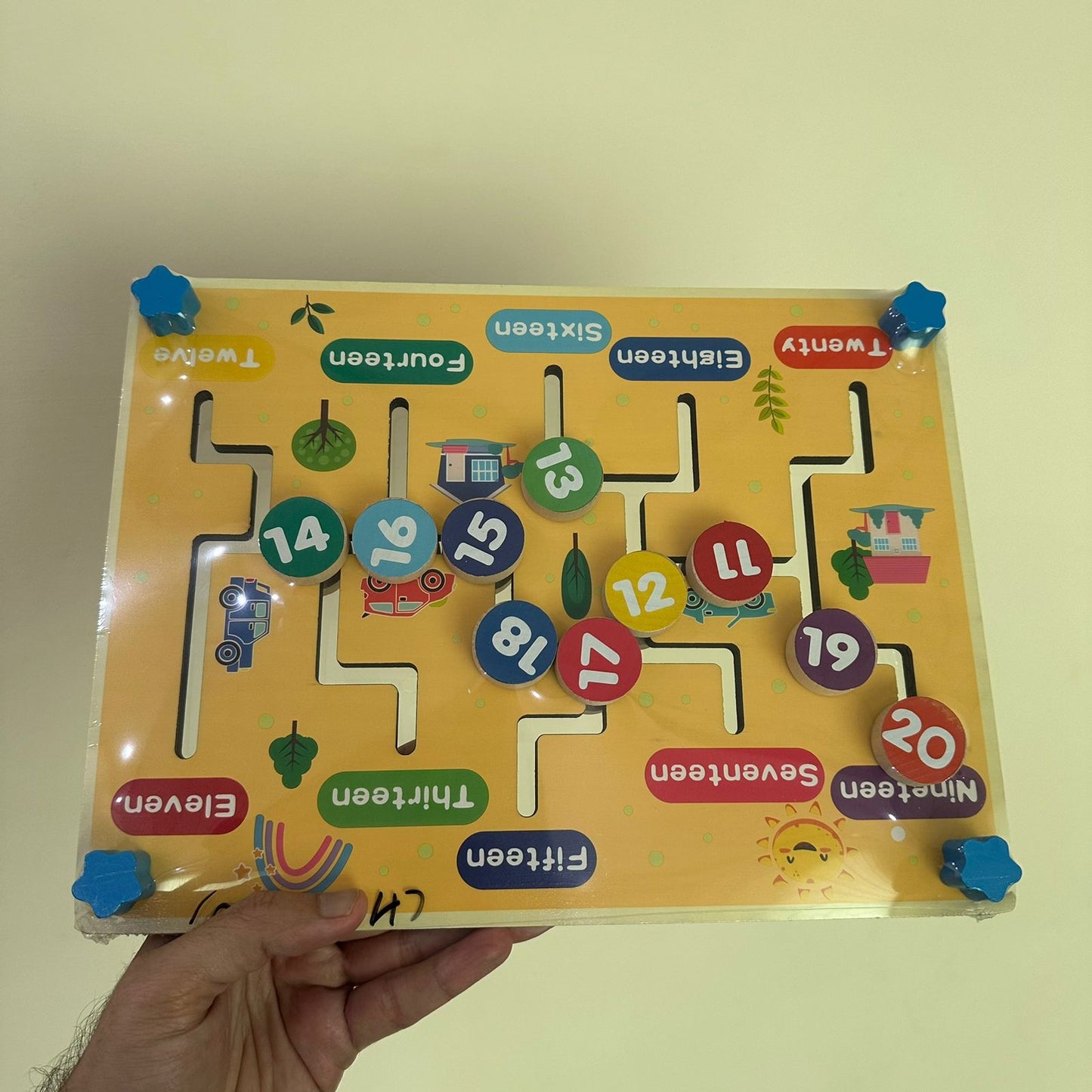 Movement Puzzle Game wooden Letters and numbers (Imported)