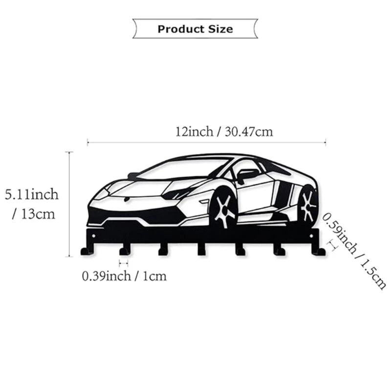 Metal Car Key Holder Wall Mount Key Rack for Home Decoration
