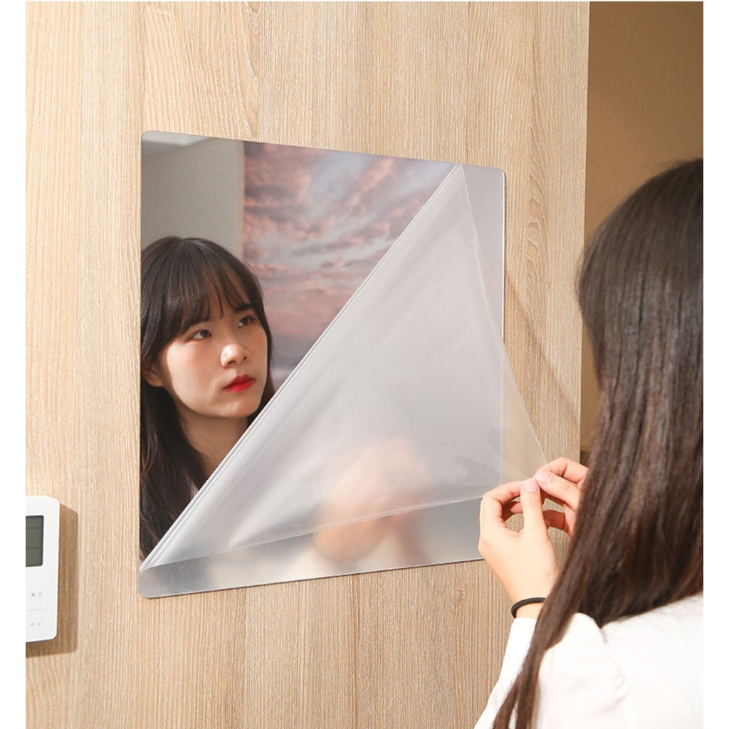 Shatterproof Acrylic Mirror tiles, 8 inch x 8 inch Plastic Mirror Stickers Self Adhesive,Acrylic Mirrors for Wall, Flexible Mirror Sheets for Wall