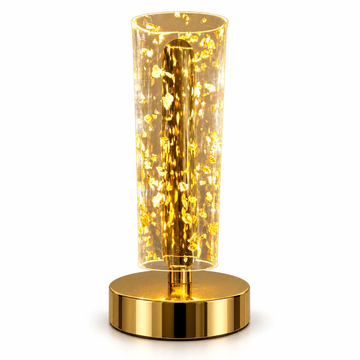 The Lumora – Golden Crystal Table Lamp with Touch control and Type-C charging