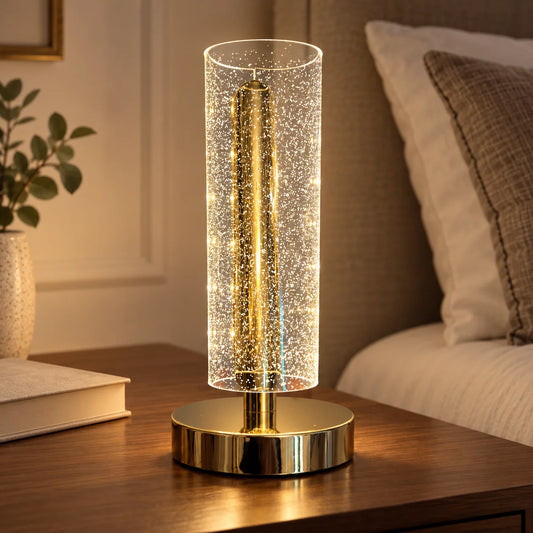 The Elara Glow – Luxury Bedside Lamp with touch control and Type-C charging