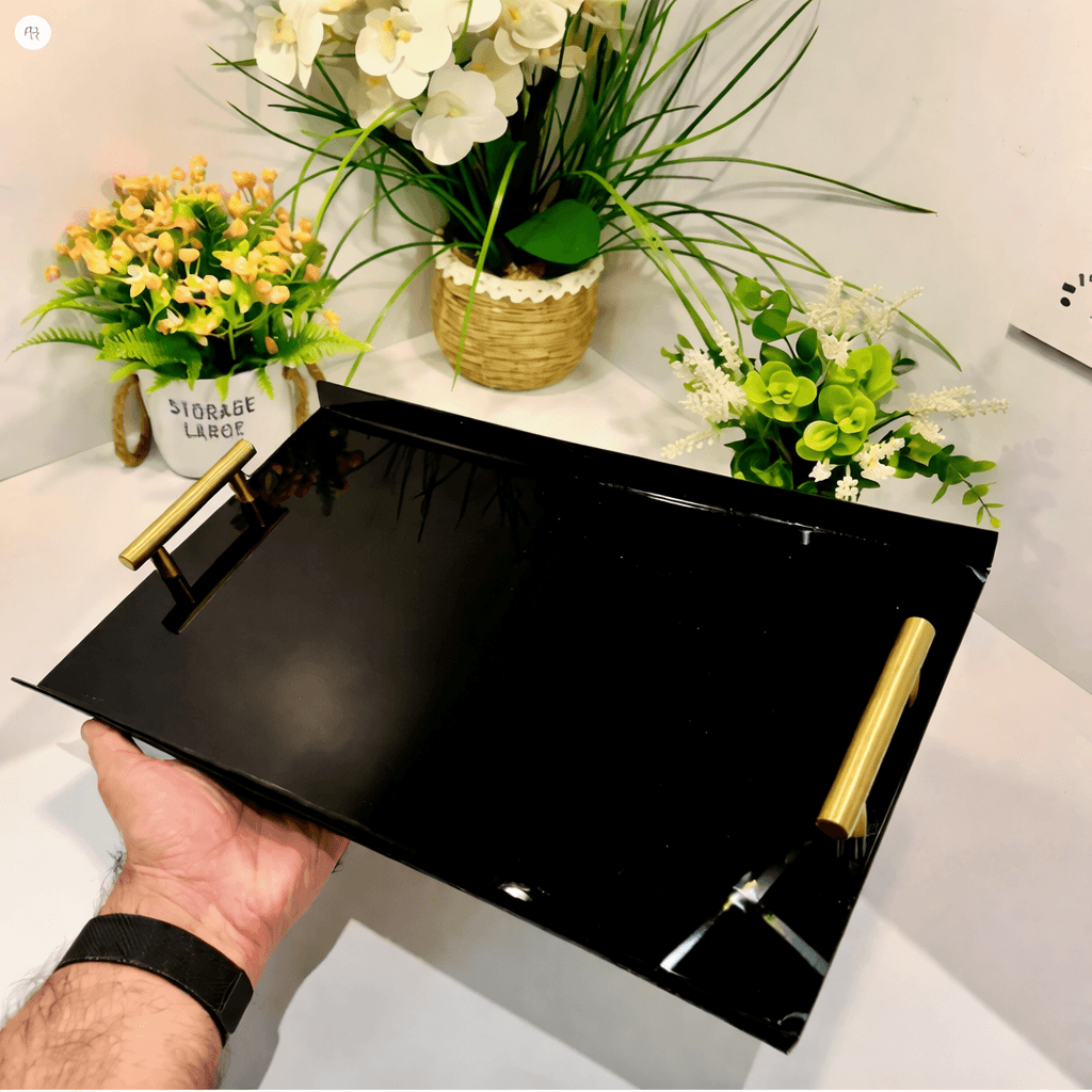 Minimal Acrylic Black tray with Handle