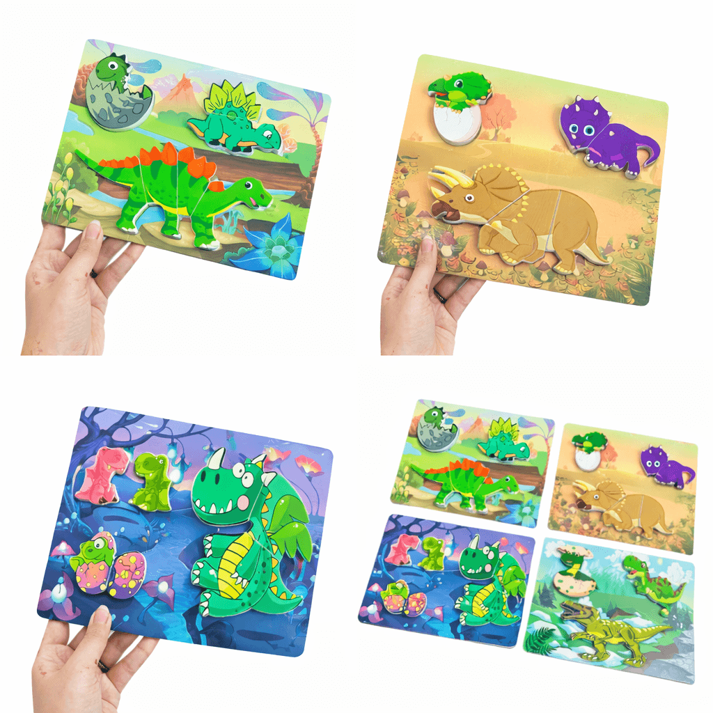 Dinosaur Shape Puzzles-Kids Brain Development