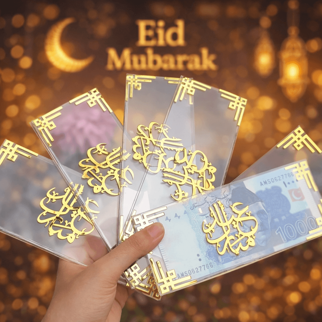 Premium Acrylic Eidi Envelopes – Eid Mubarak Gift Envelopes -COR01