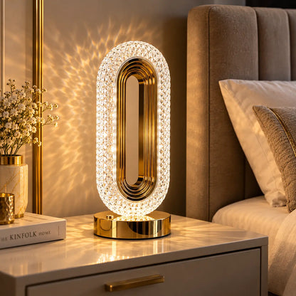Crystal Oval LED Table Lamp with Touch control-Type C charging