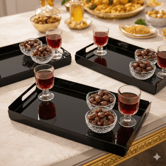 Elegant and minimal Set of 3 Black Acrylic Trays