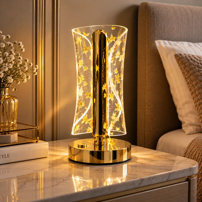 The Aurelia Glow – Luxury Gold Leaf LED Table Lamp-Type C charging