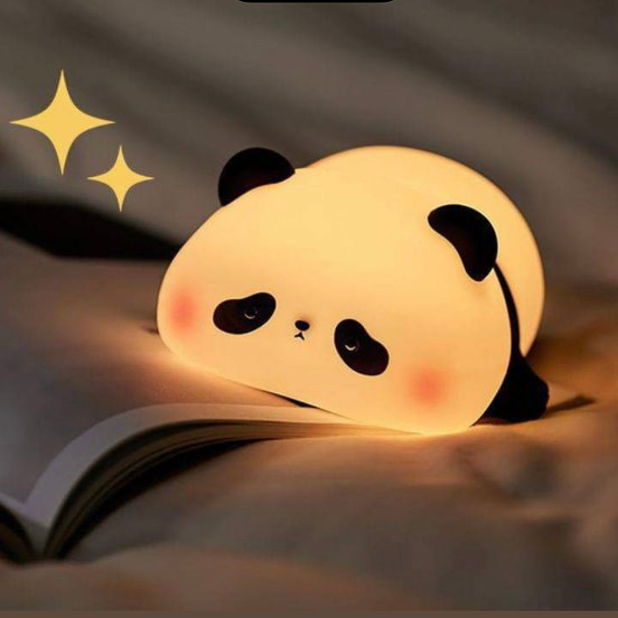 CUTE SILICON LED PANDA PLUSHY NIGHT LAMP USB RECHARGEABLE TOUCH CONTROL