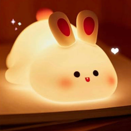 CUTE RABIT PLUSHY NIGHT LAMP USB RECHARGEABLE TOUCH CONTROL