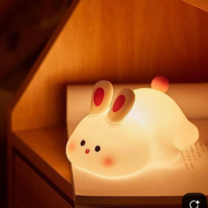CUTE RABIT PLUSHY NIGHT LAMP USB RECHARGEABLE TOUCH CONTROL