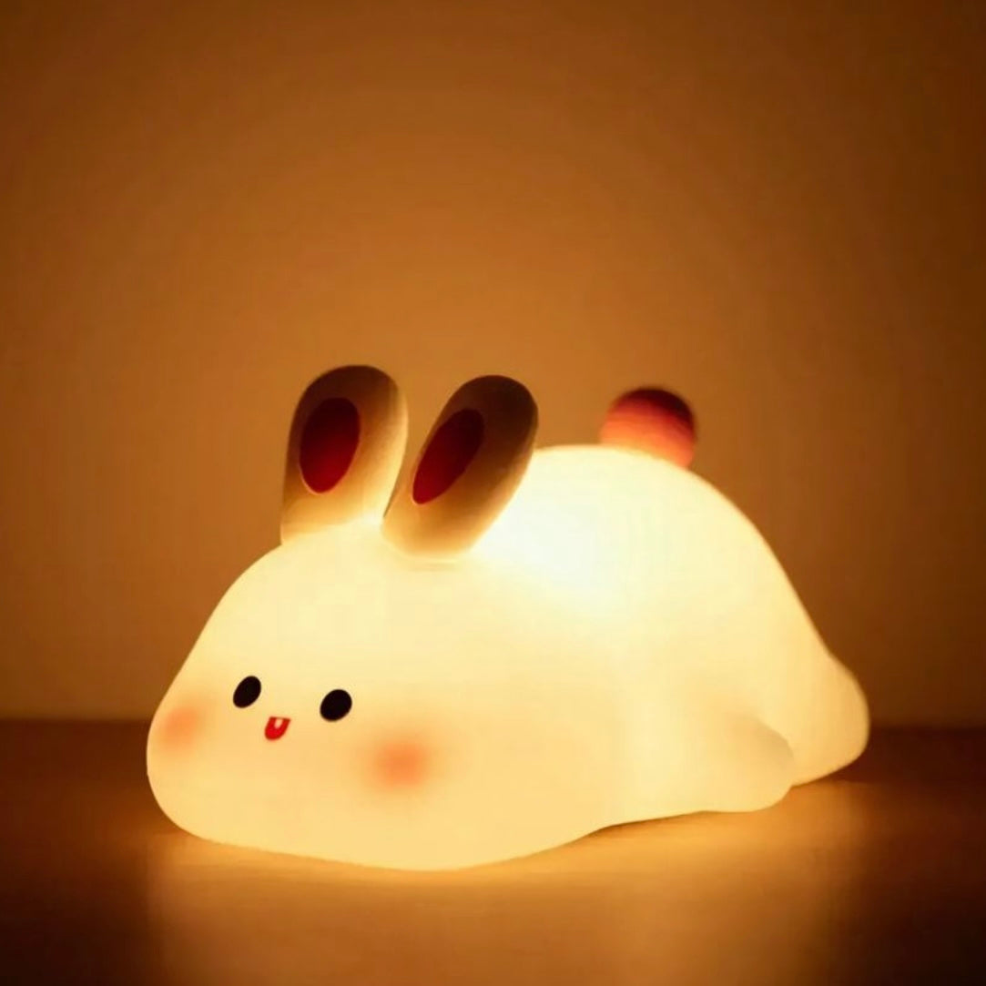 CUTE RABIT PLUSHY NIGHT LAMP USB RECHARGEABLE TOUCH CONTROL