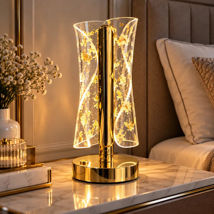 The Aurelia Glow – Luxury Gold Leaf LED Table Lamp-Type C charging