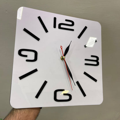 White and Black Shinny Acrylic luxury style wall clock
