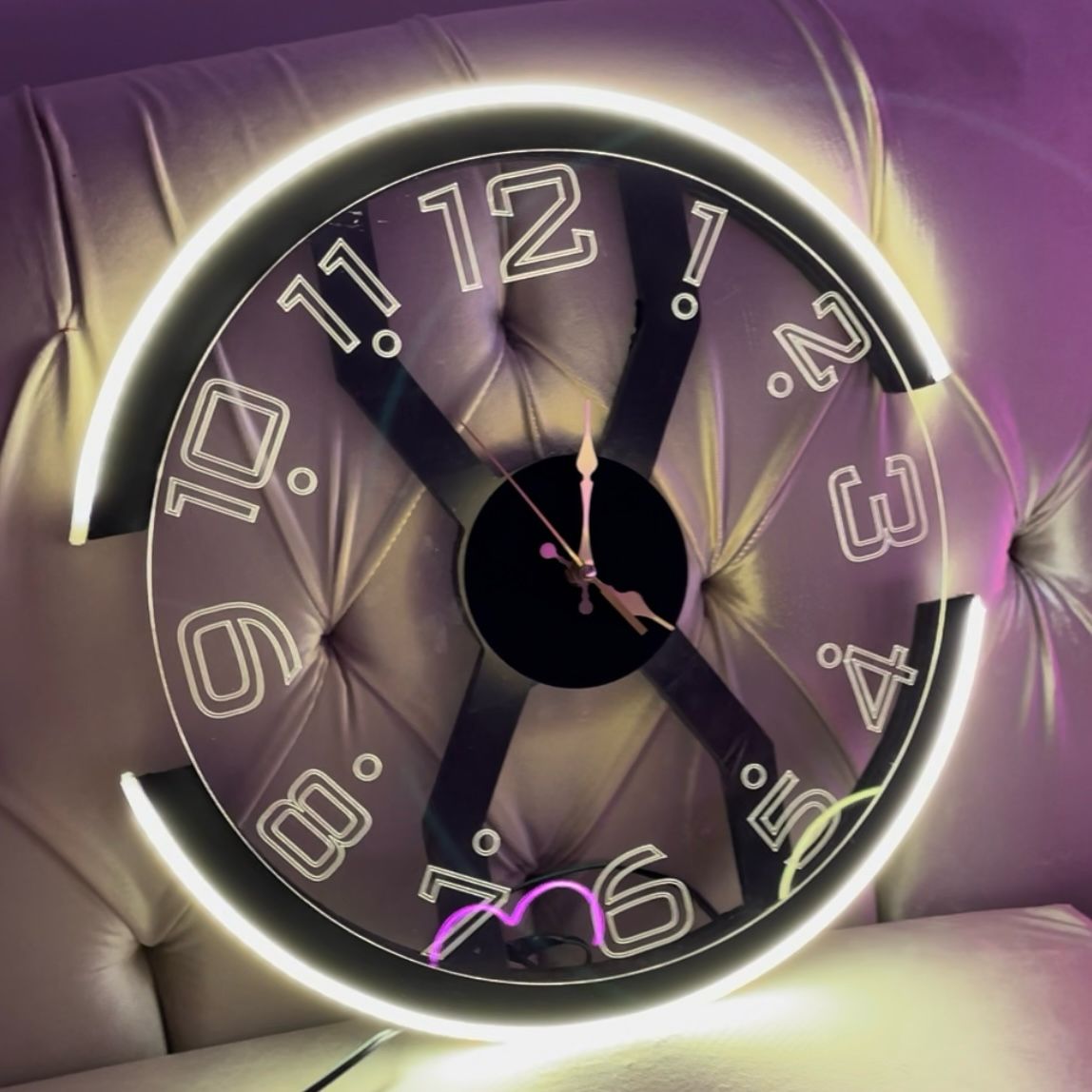 Modern Style Neon Clock Ambient Light