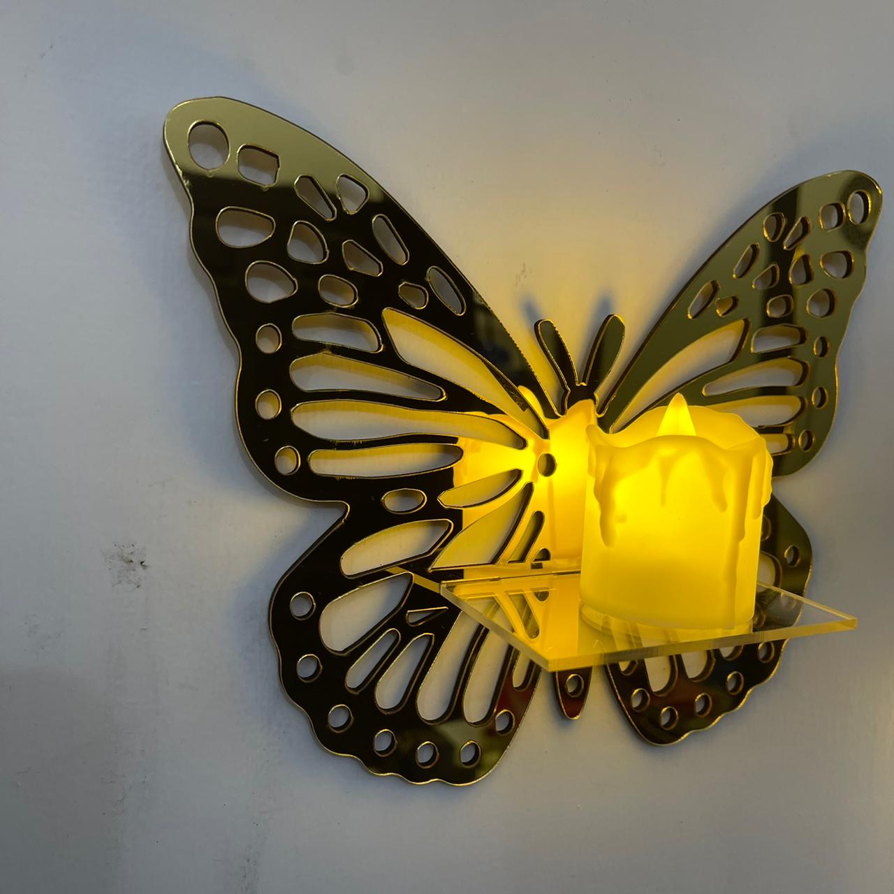 Golden Acrylic DIY Mini Shelves Wall Decor