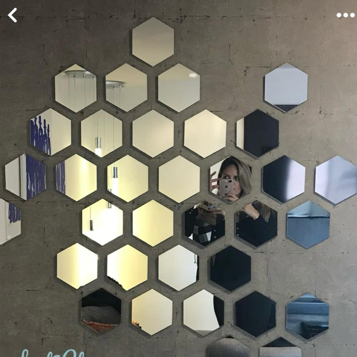 Acrylic Hexagon wall decor Mirror(Silver) - Wall Decor
