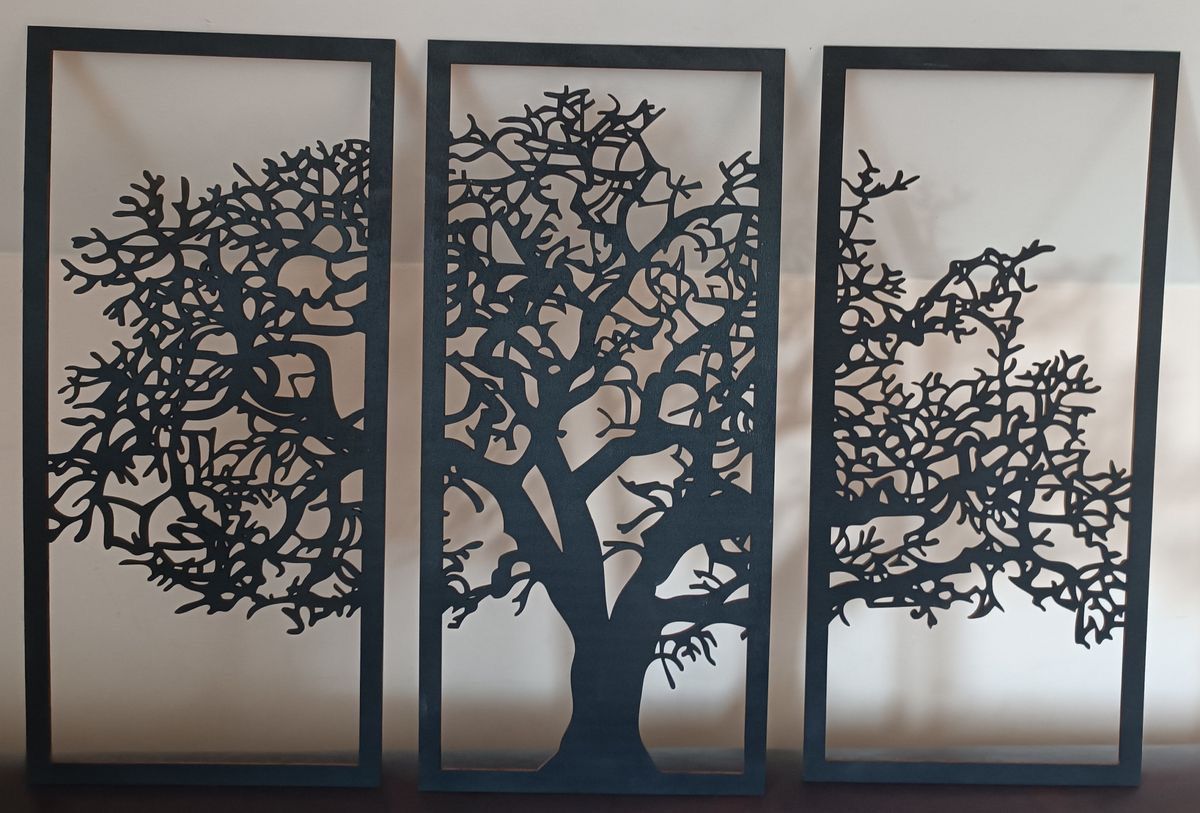Wall Decor Tree in 3 panels 3 panel tree decor, Engraved Wall Art