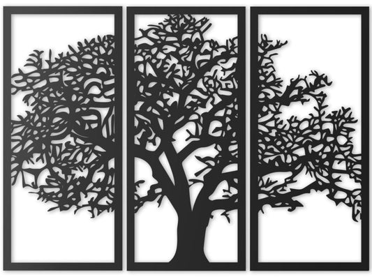Wall Decor Tree in 3 panels 3 panel tree decor, Engraved Wall Art