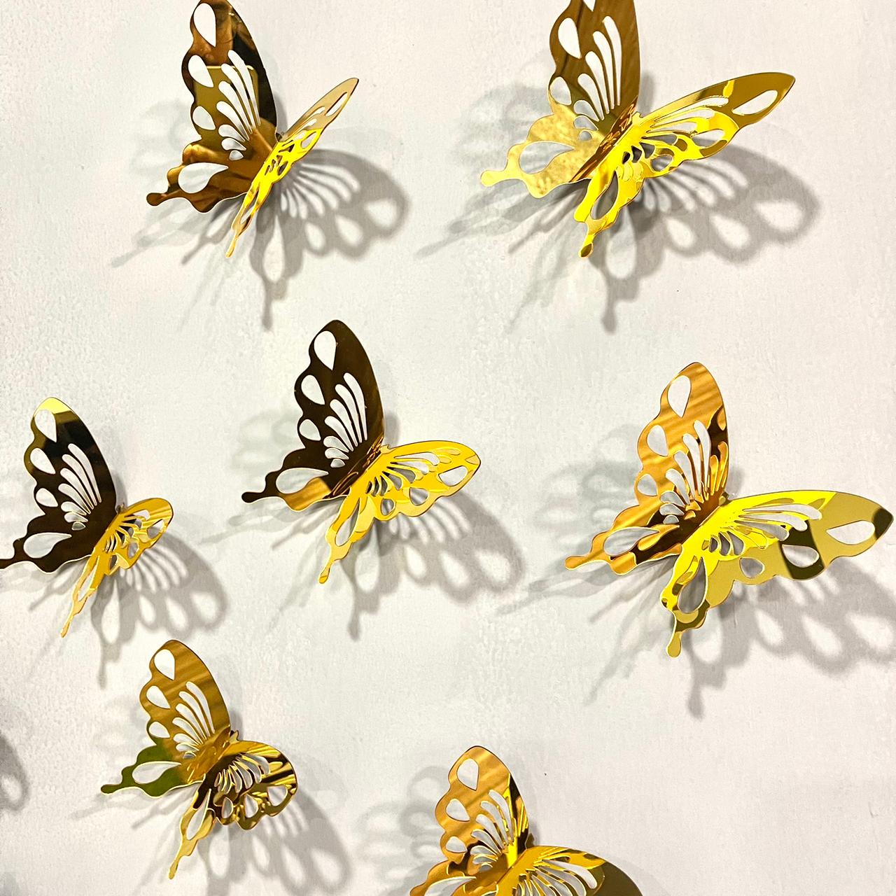 DIY 3D New 2024 Acrylic Mirror Butterflies for Wall Decor