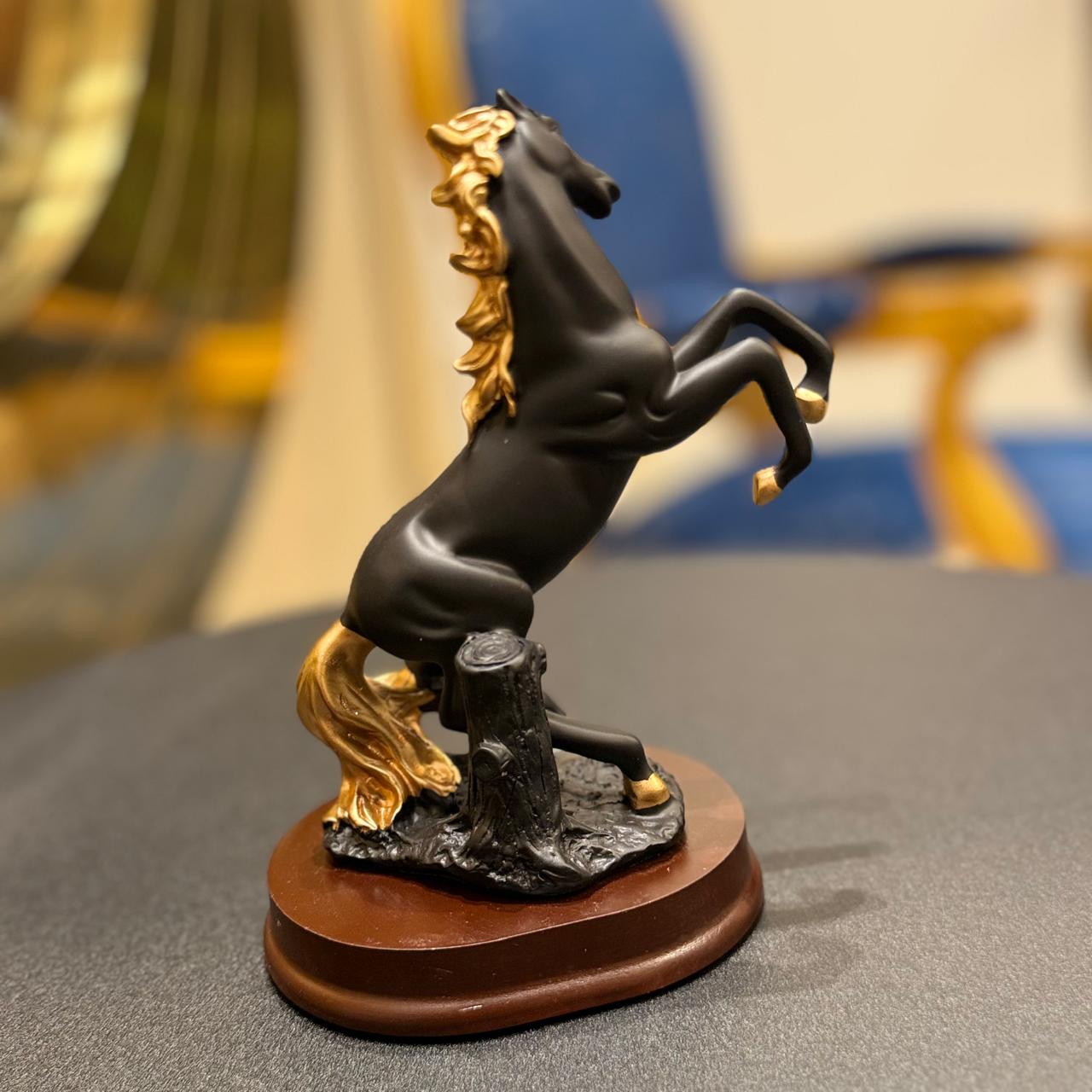 Premium Black Ceramic Horse Sculpture – Elegant Decor for Home & Office