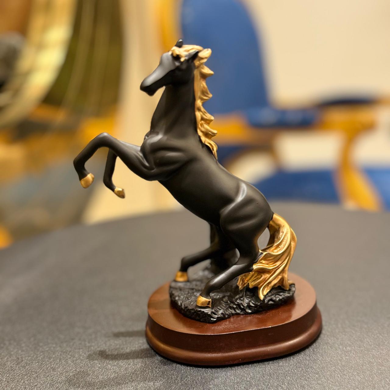 Premium Black Ceramic Horse Sculpture – Elegant Decor for Home & Office