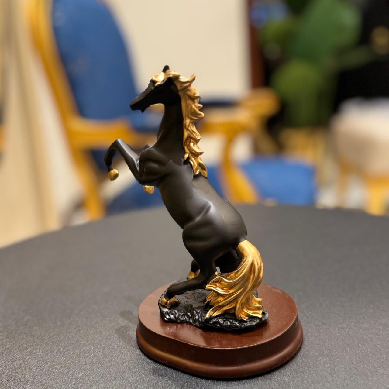 Premium Black Ceramic Horse Sculpture – Elegant Decor for Home & Office