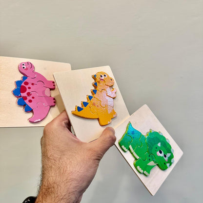 Set of 3 Cute Mini Dinosaurs Kids Puzzles