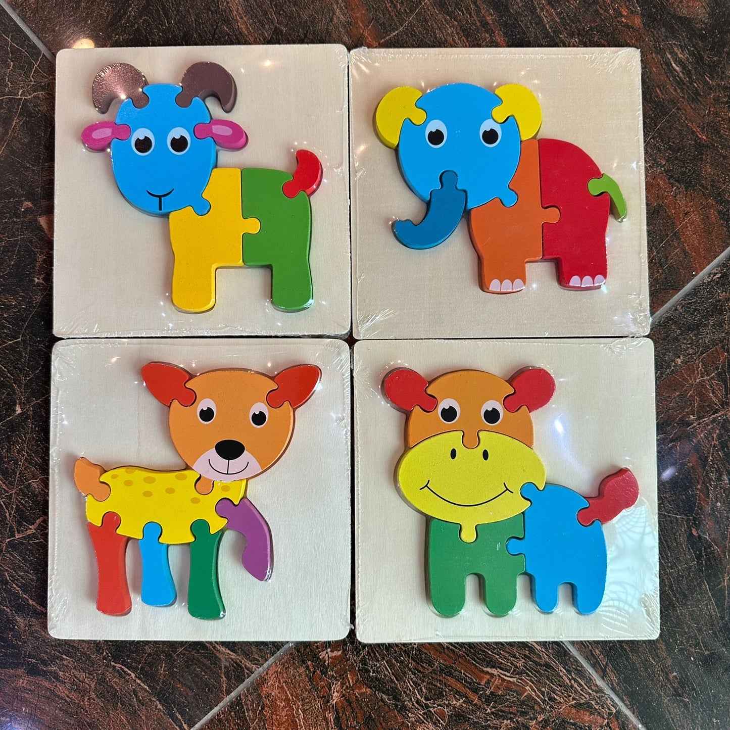 Set of 4 Puzzles for kids-Animals, Machine, Marine