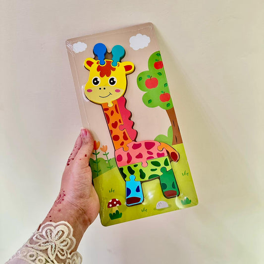 Kids Puzzle -Giraffe Kids learning (large 12x6 inches)