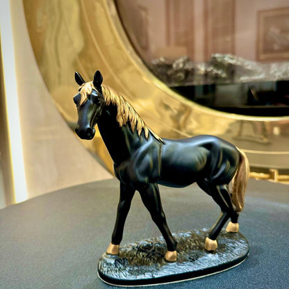 Premium Black Ceramic Horse Sculpture – Elegant Decor for Home & Office