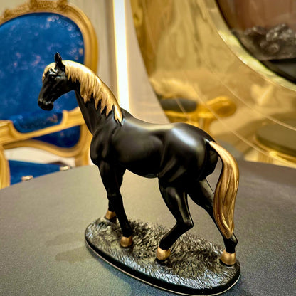 Premium Black Ceramic Horse Sculpture – Elegant Decor for Home & Office