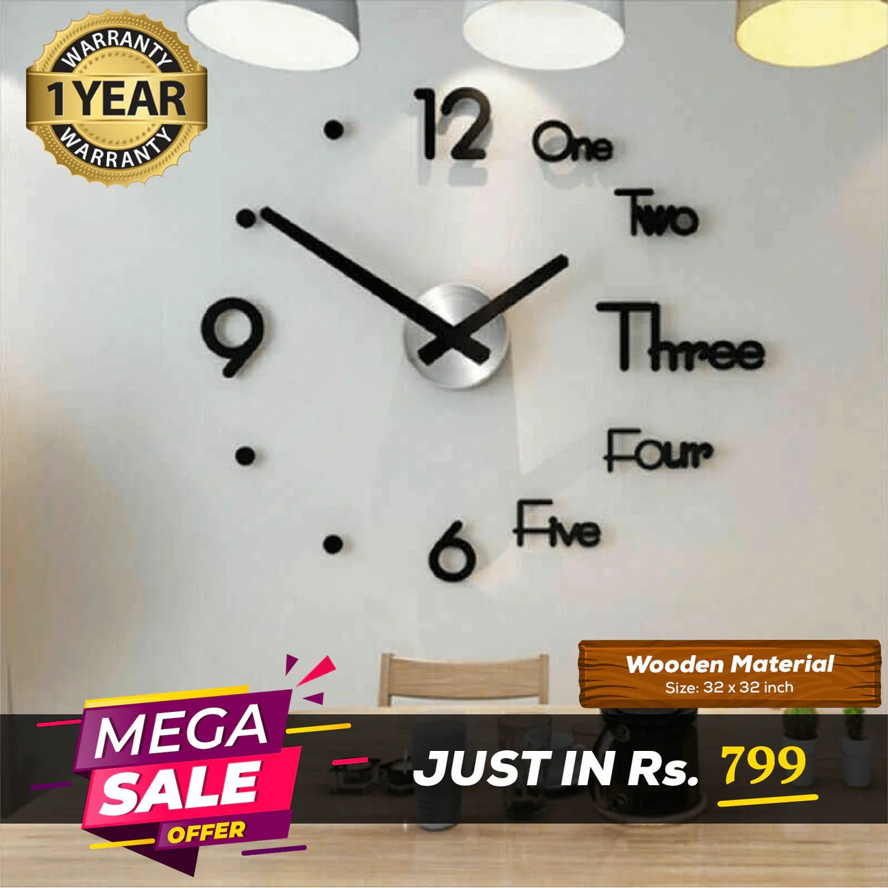 Summer Biggest Sale Buy 1 DIY Clock Get Free Hexagons Mirrors