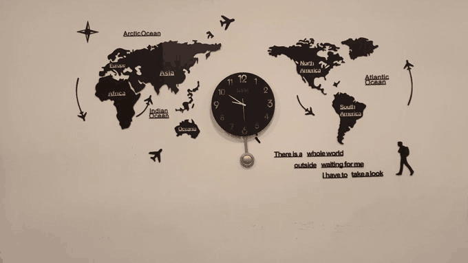 World Map Wall Clock: Discover Time | PyariWalls.pk – Pyari Walls