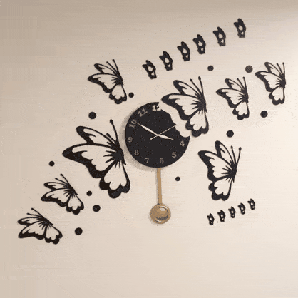 Butterflies with Stars Clock – Pyari Walls