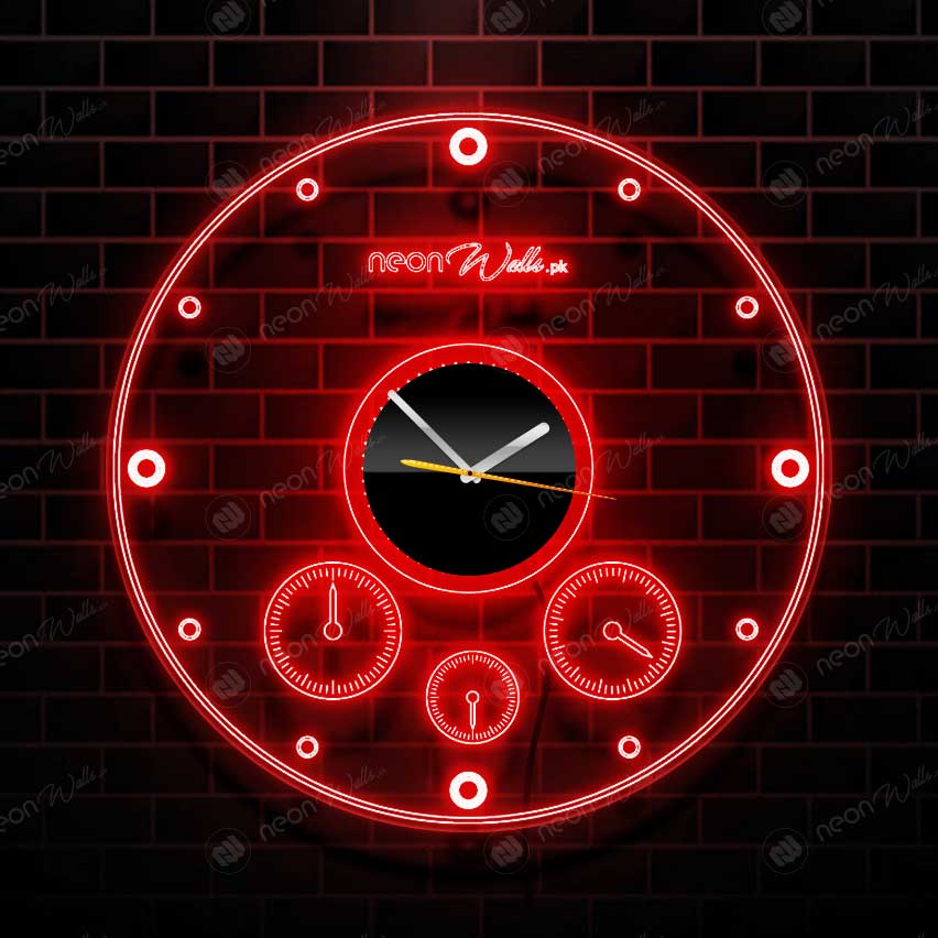 Red Neon Clock Neon Clocks – Pyari Walls
