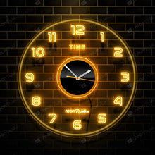 Load image into Gallery viewer, Acrylic Modern Neon Wall Clock With Neon LED Backlight

