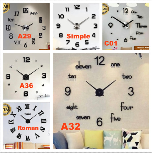 Summer Sale Buy 1 Get 1 Free Large 12 Inches needles Clock (Self Adhesive)