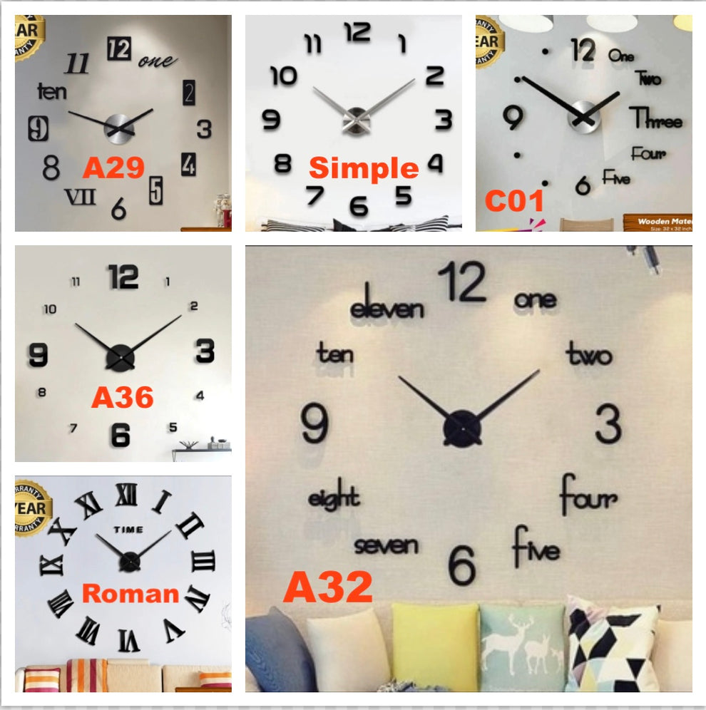 Summer Sale Buy 1 Get 1 Free Large 12 Inches needles Clock (Self Adhes Pyari Walls